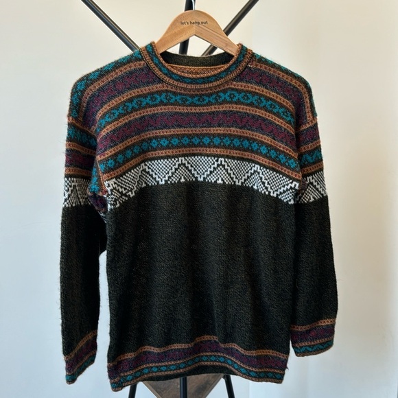 VINTAGE RETRO Multicoloured Sweater | Medium | Knit - Picture 2 of 8